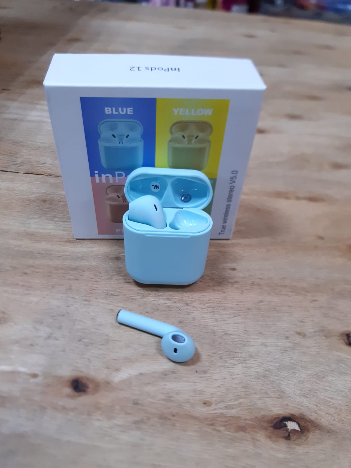 Auriculares Inalámbricos Bluetooth Inpods 12 Macaron Azul Celeste