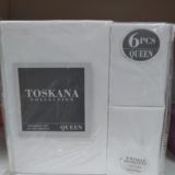 SET DE SABANAS QUEEN TOSKANA 6 PIEZAS BLANCO