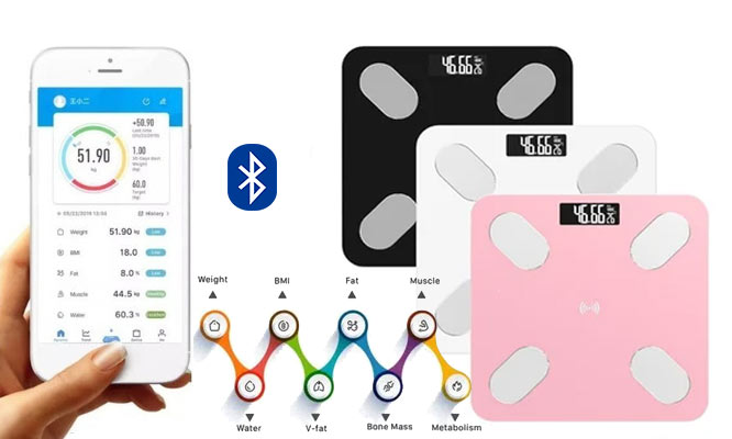 Balanza Digital Inteligente Para Personas De Baño Bluetooth Color